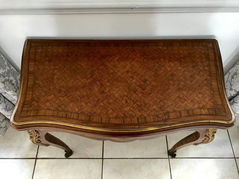 Console Se Transformant En Table à Jeux De Style Louis XV  - 19ème Siècle - France-photo-2
