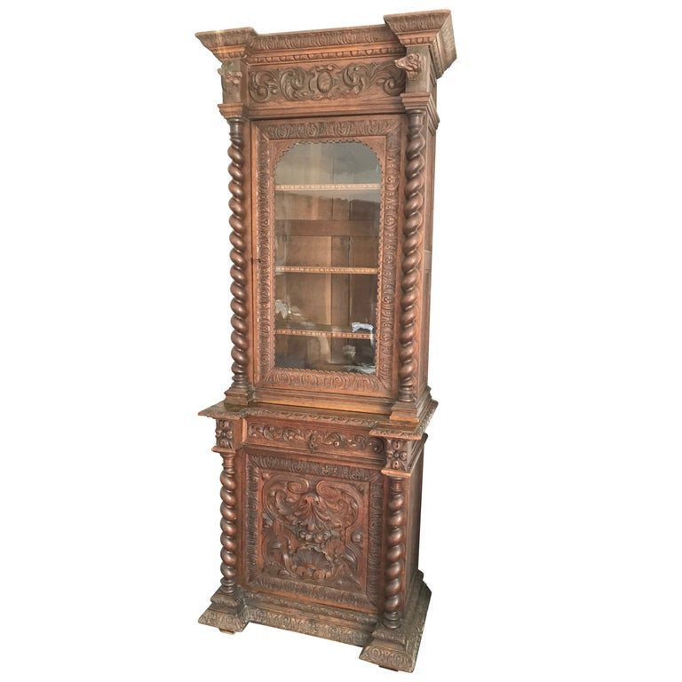 Hunting Showcase "vitrine"  - Louis XIII Style - 19th Century France