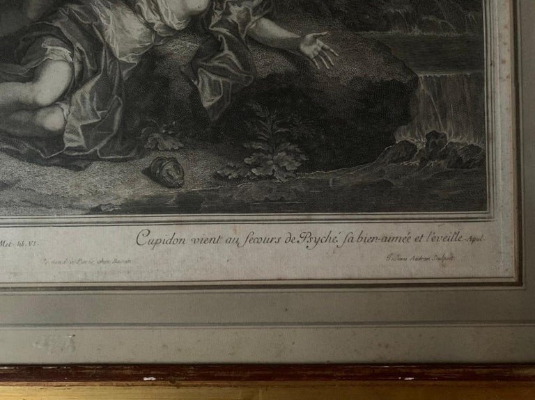 Antoine Coypel - Engraving "amor And Psyche" By Jean Audran, 18th Century - France-photo-2