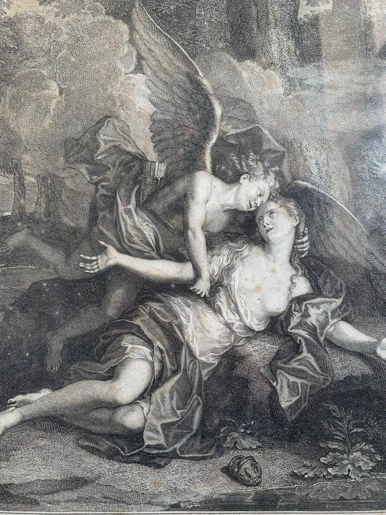 Antoine Coypel - Engraving "amor And Psyche" By Jean Audran, 18th Century - France-photo-5