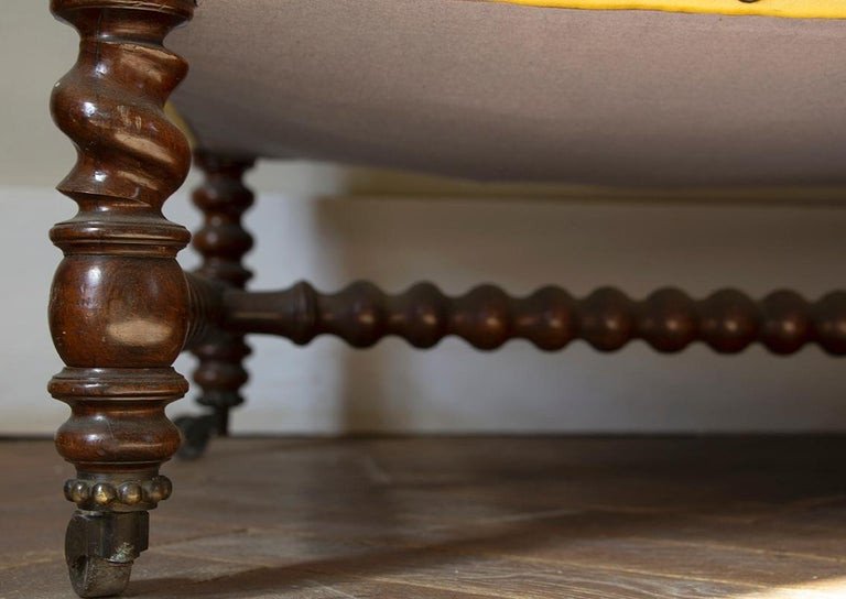 Louis XIII Style Bench Sofa In Native Wood - 19th - Spain-photo-3