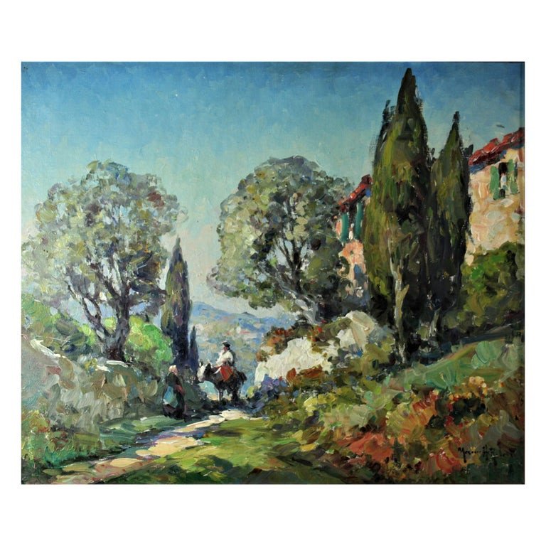 Marius Hubert-robert "in The Sun La Petite Ferme" - Oil On Canvas - 20th Century France