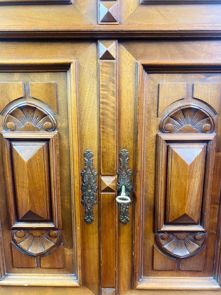Carved English Cabinet - Renaissance - Louis Philippe Period - 19th England-photo-6