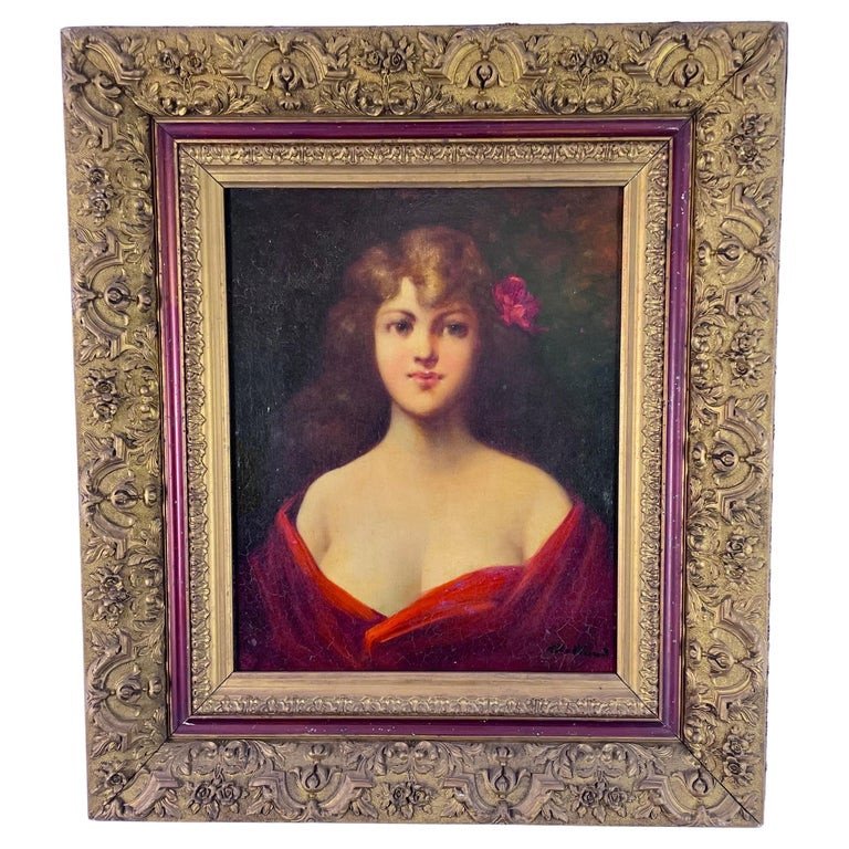 Portrait De Femme - Tableau - Huile Sur Panneau - Début XXème Siècle - Signé Rolland - Encadré 
