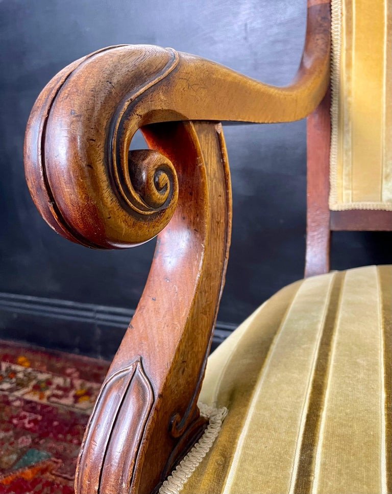 Armchair With Crosses In Carved And Molded Mahogany - Empire Period 19th France-photo-1