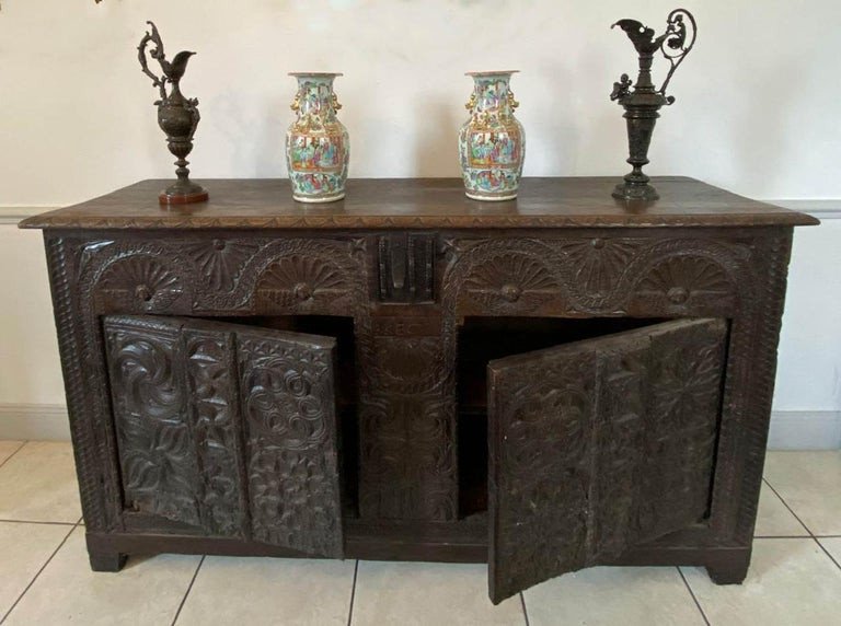 Large Richly Carved Sideboard / Sideboard - Renaissance - Early 17th Century - France-photo-3