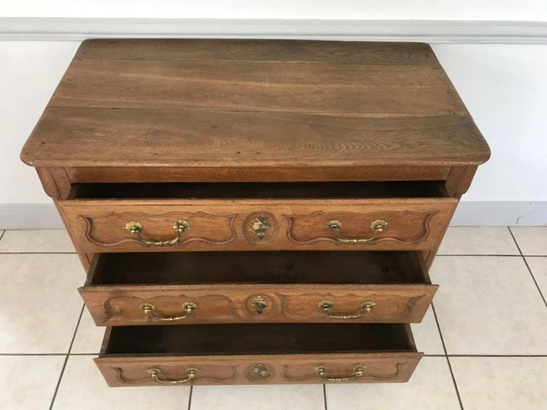 Louis XV Commode In Light Oak From The 18th Century-photo-3