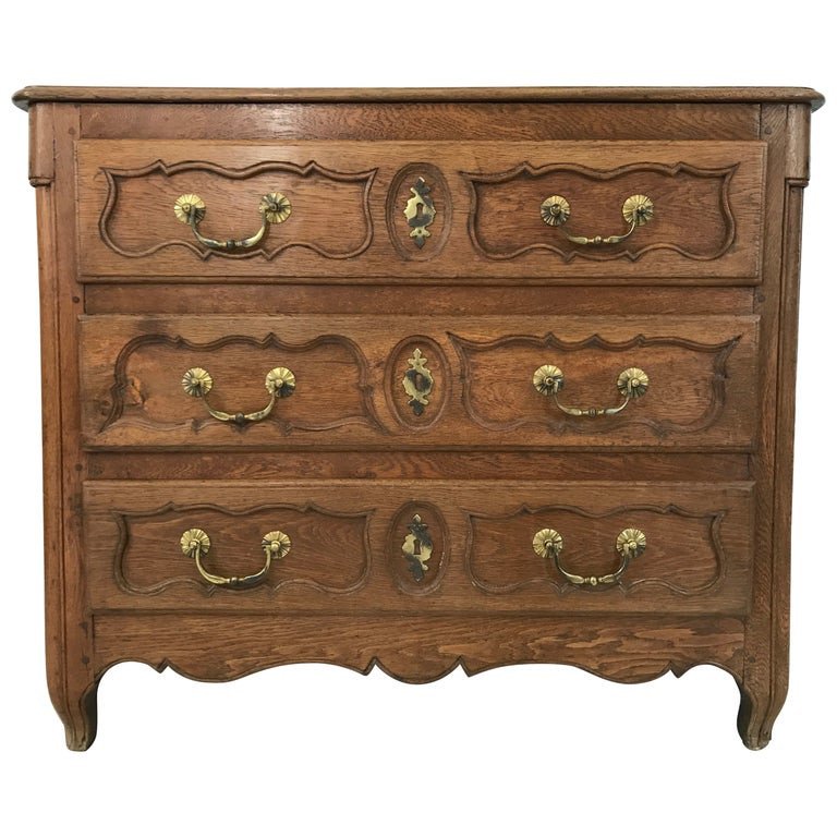 Louis XV Commode In Light Oak From The 18th Century