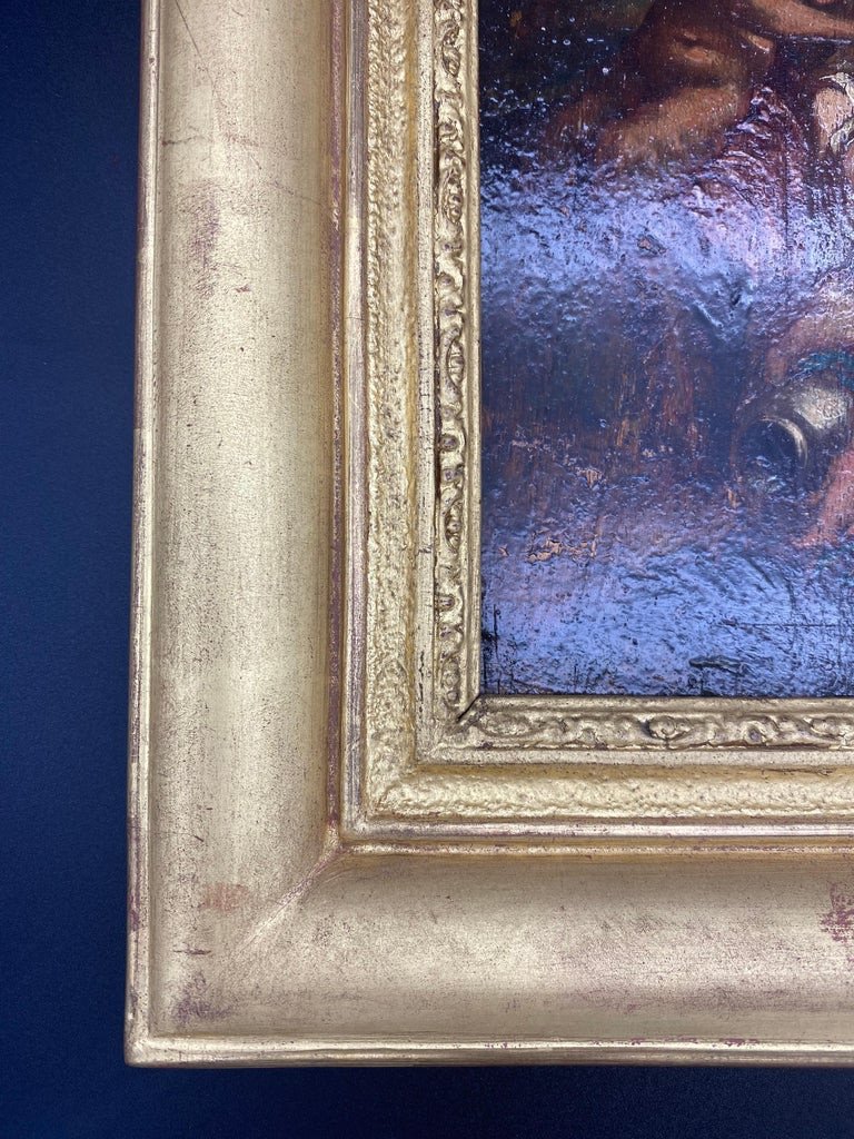 18th Century Italian School Painting "fauna And Nymph"-photo-4