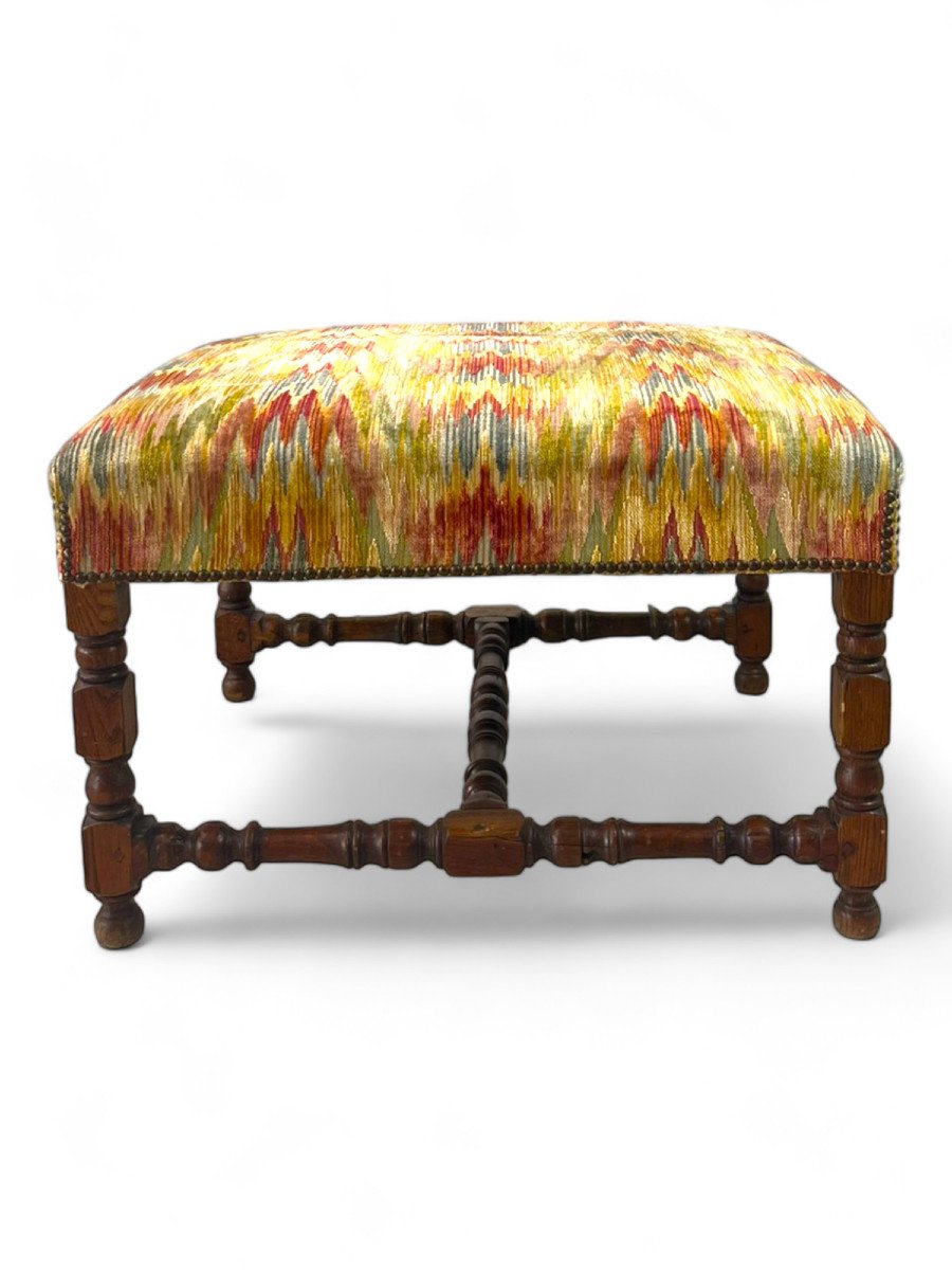  Pouf / Repose-pieds / Ottoman / Tabouret D’appoint Velours - Epoque Louis 13 – France-photo-2