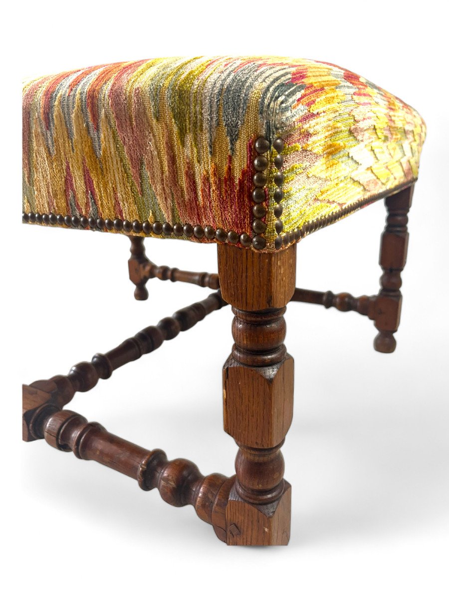  Pouf / Repose-pieds / Ottoman / Tabouret D’appoint Velours - Epoque Louis 13 – France-photo-2