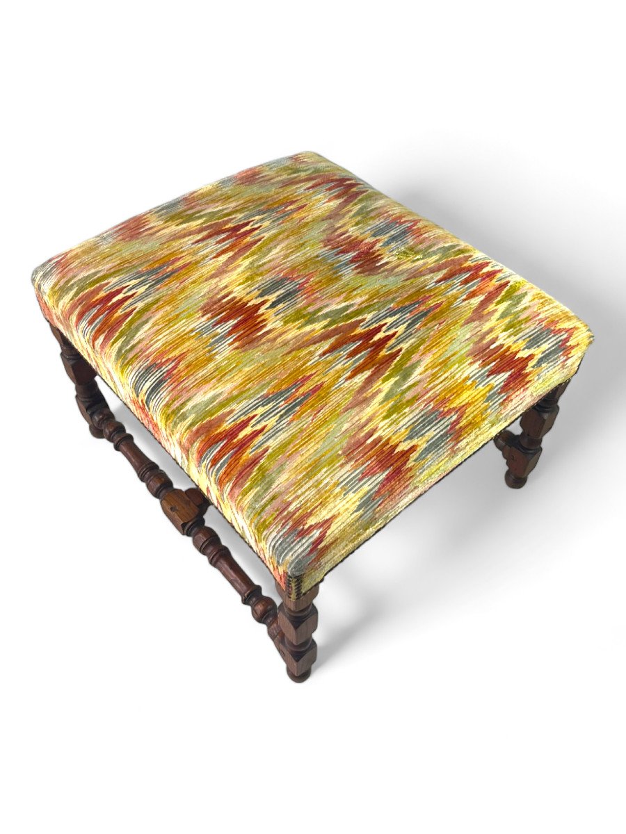  Pouf / Repose-pieds / Ottoman / Tabouret D’appoint Velours - Epoque Louis 13 – France-photo-4