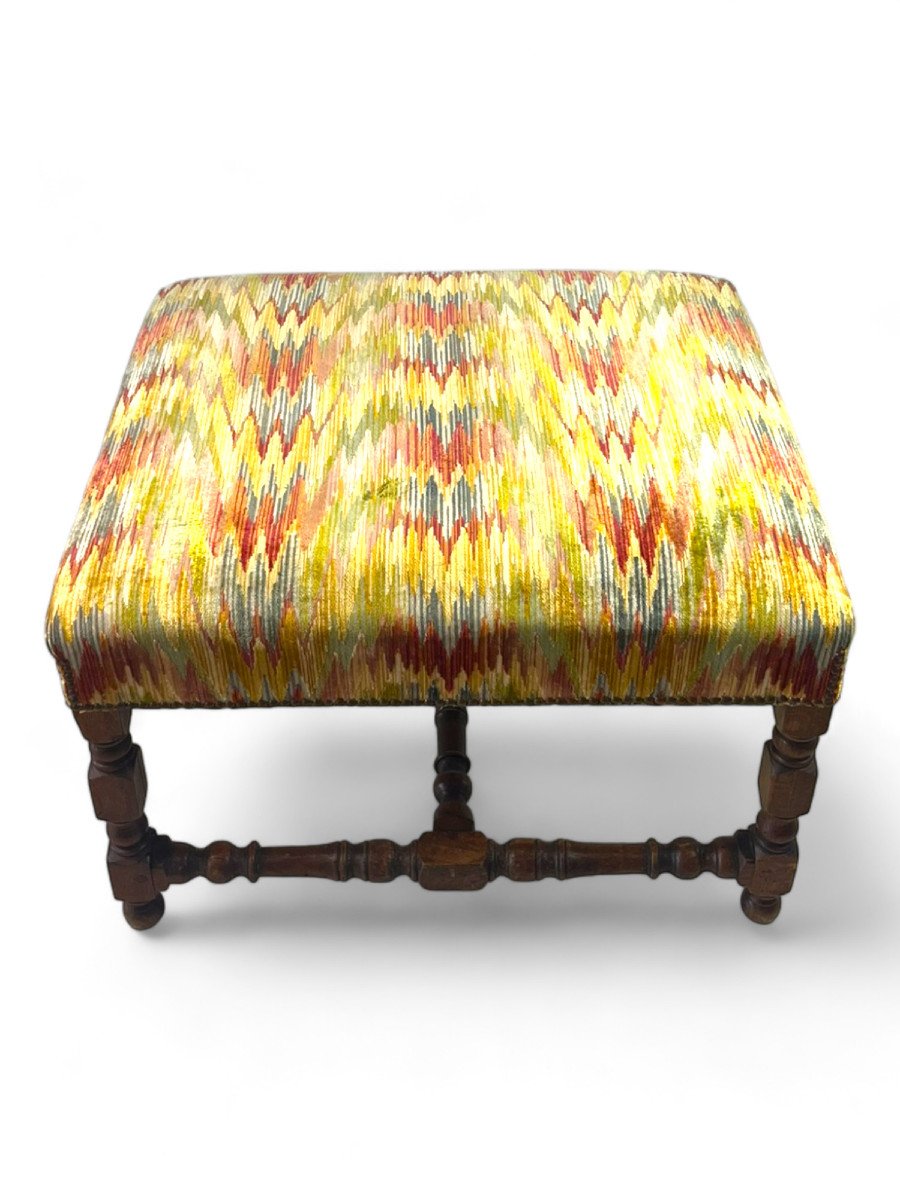  Pouf / Repose-pieds / Ottoman / Tabouret D’appoint Velours - Epoque Louis 13 – France-photo-6