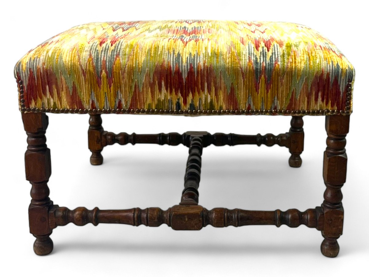  Pouf / Repose-pieds / Ottoman / Tabouret D’appoint Velours - Epoque Louis 13 – France-photo-7