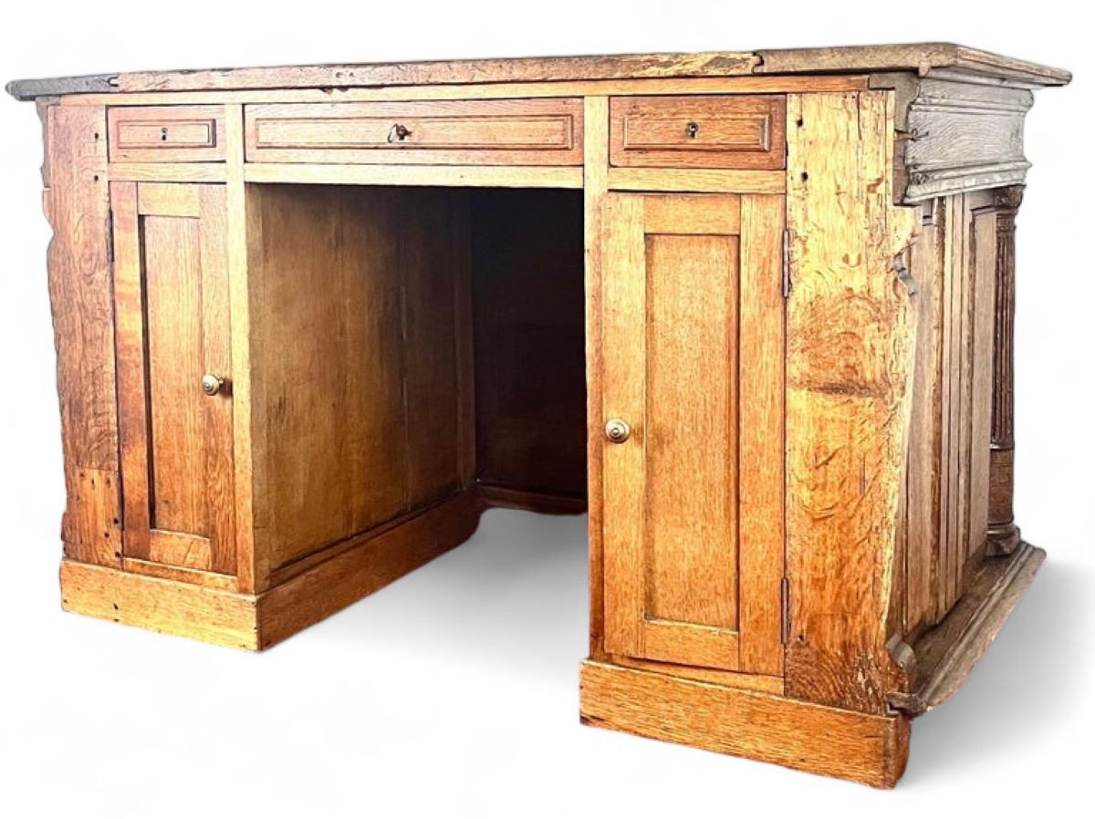 Bureau Coffre  Henri IV / Renaissance En Bois Sculpté 17ème - France-photo-4