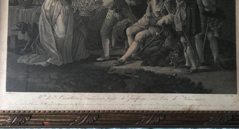 Jean Frédéric Schall " Mademoiselle De La Vallières ", Gravure, XVIIIe Siècle-photo-3