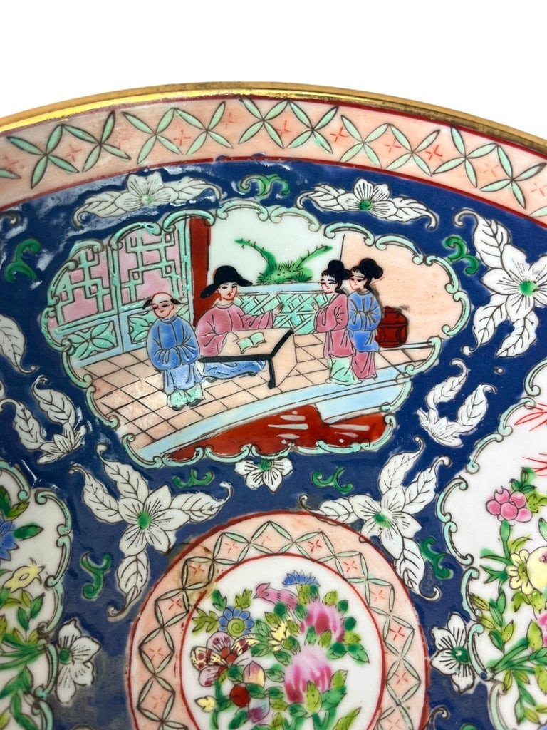 Large Enameled Porcelain Bowl Famille Rose Palace Scene – China-photo-5