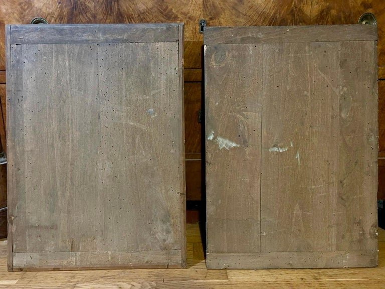 Paire de panneaux baroques du XVIIIe, moulures en stuc doré fixées sur des panneaux de bois-photo-4