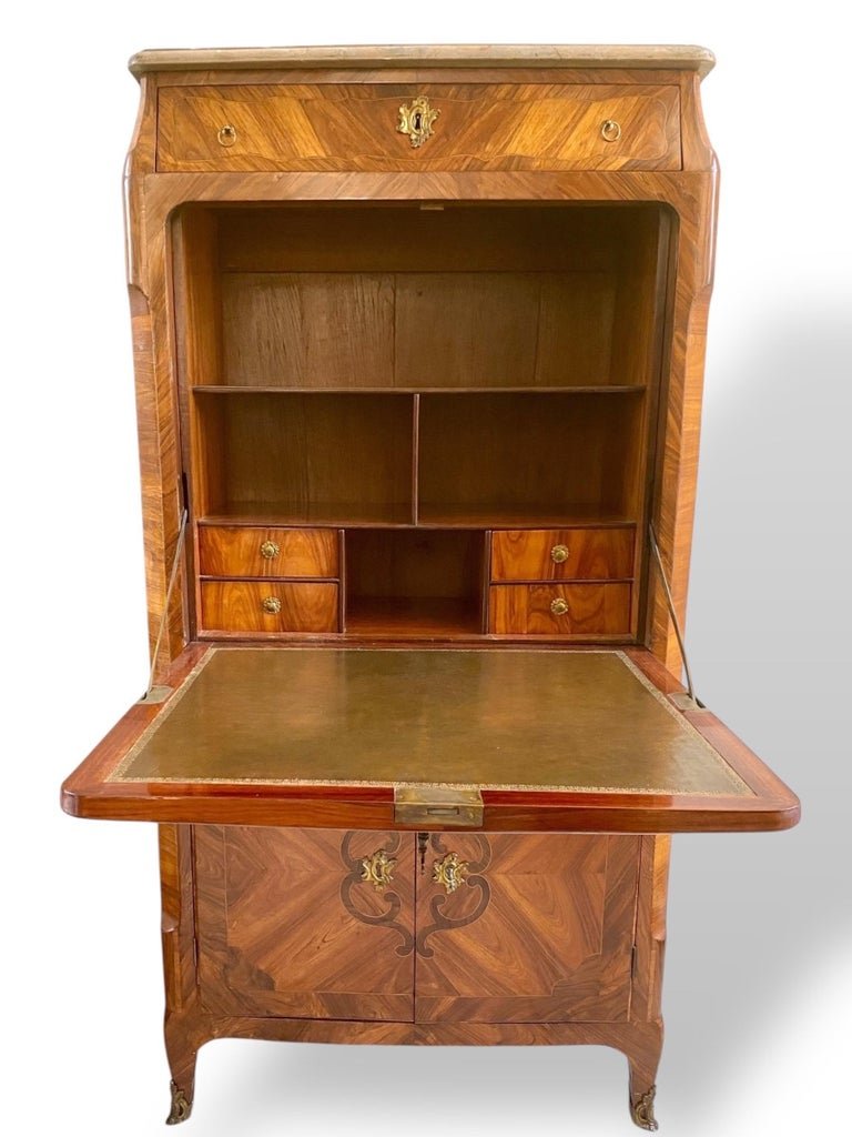 Louis XV Period Marquetry Secretary From The Mid-18th Century-photo-3