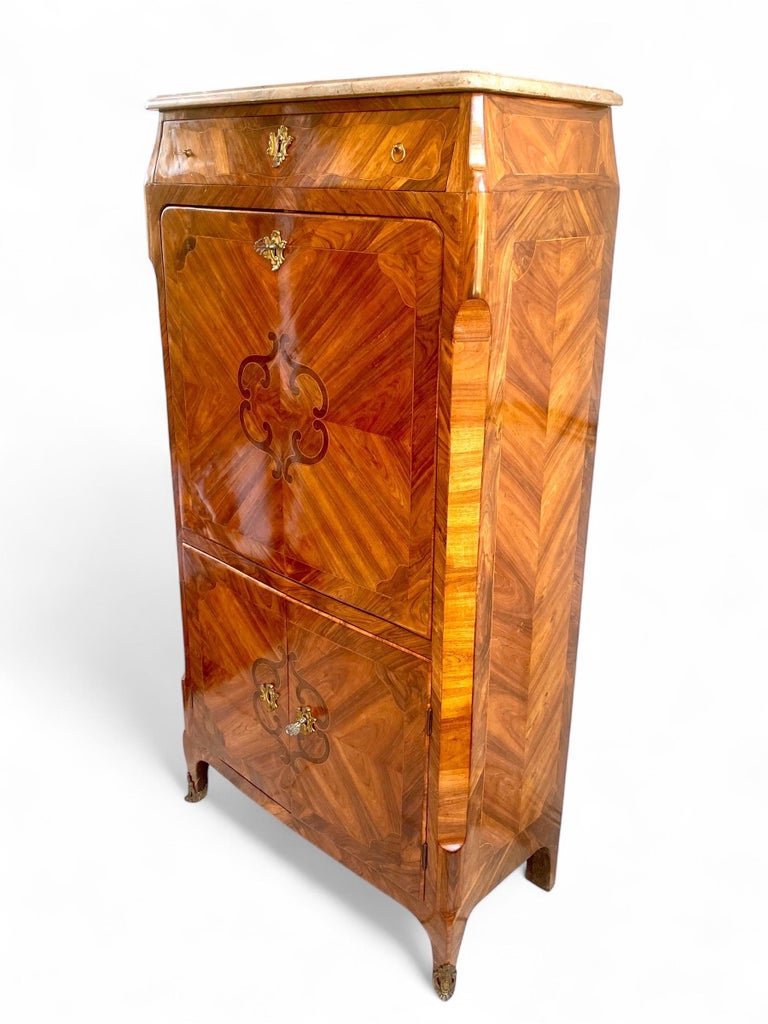 Louis XV Period Marquetry Secretary From The Mid-18th Century-photo-4