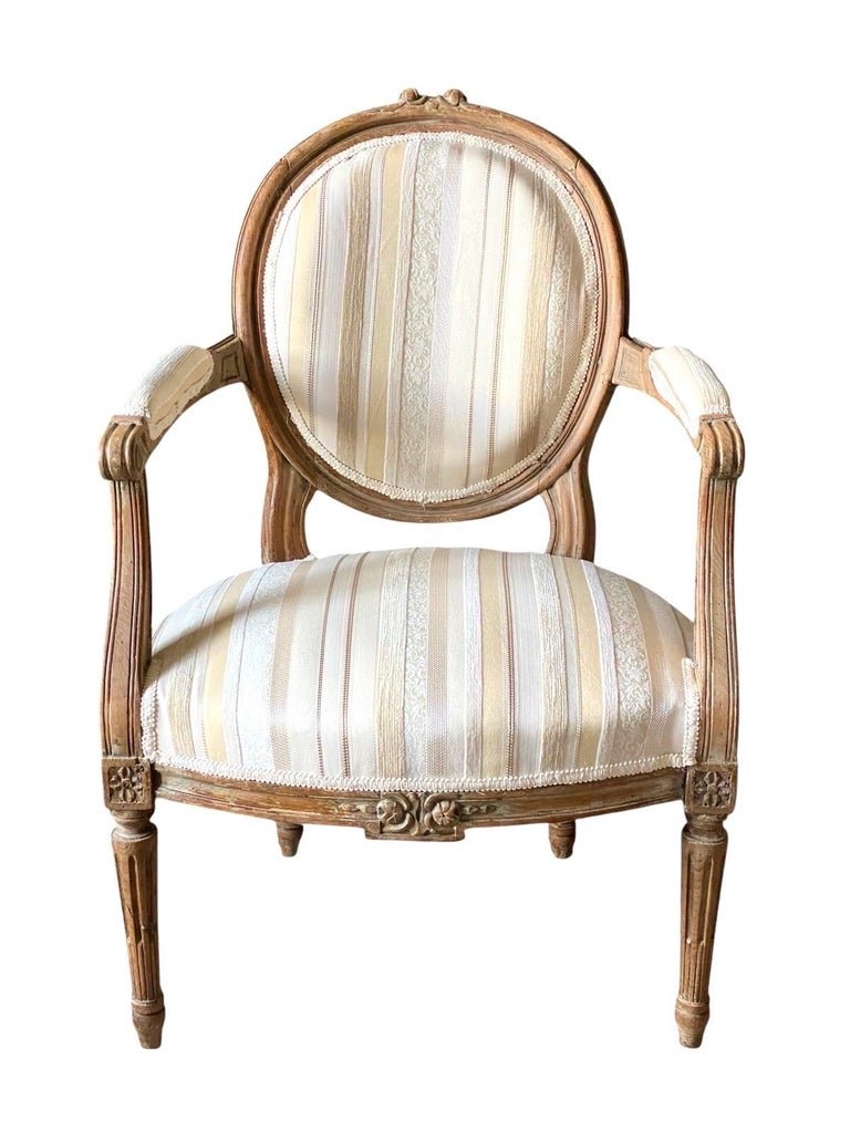 Paire de fauteuils cabriolets médaillons d'époque Louis XVI - XVIIIe - France-photo-3