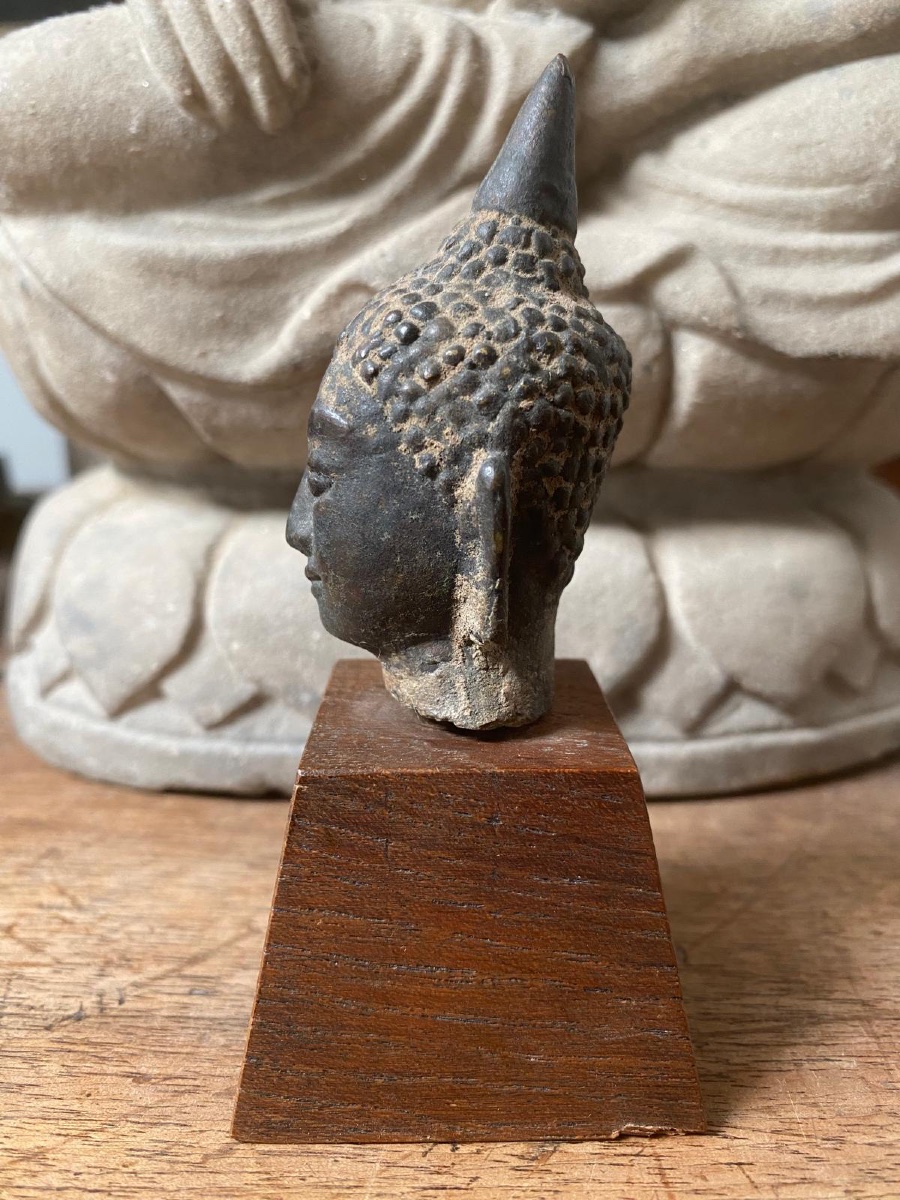 Buddha Head – Thailand, Sukhothai Or Ayutthaya Kingdom, 16th-17th Century-photo-6