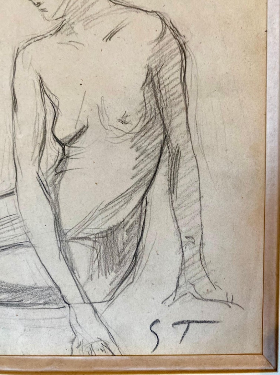 Théophile Steinlen, Pencil Drawing - Nude - Dated 1905-photo-2