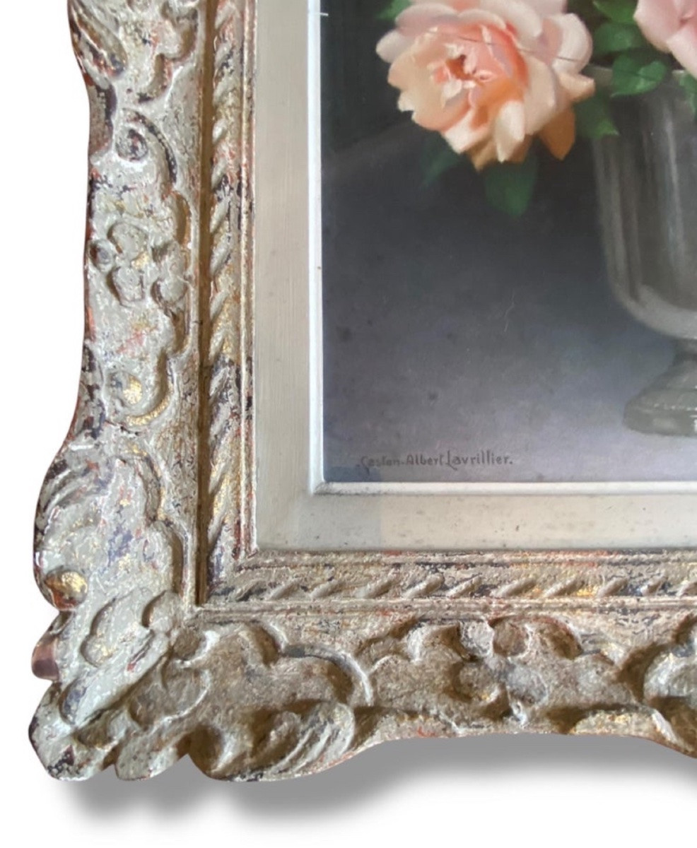 Nature morte Bouquet de roses - Pastel de Gaston Albert Lavrillier - Circa 1930-photo-3