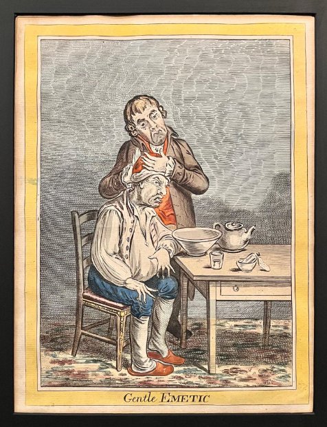 James Gillray – Gentle Emetic – Hand-colored Etching – Humphrey Edition -photo-2