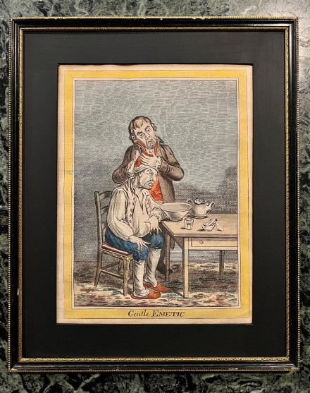 James Gillray – Gentle Emetic – Hand-colored Etching – Humphrey Edition -photo-2