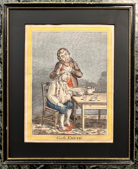 James Gillray – Gentle Emetic – Hand-colored Etching – Humphrey Edition 