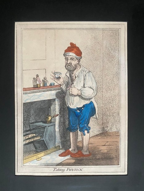 James Gillray – Taking physick – Eau-forte coloriée à la main – 1800