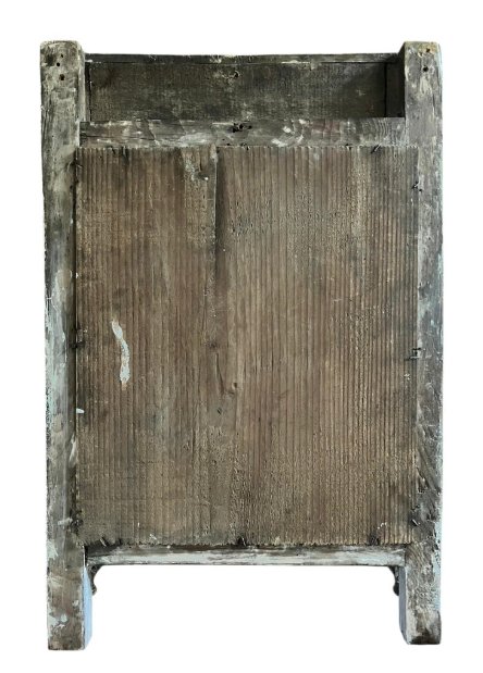 Petit miroir d'époque Louis XVI - bois peint gris et doré, vers 1790-photo-4