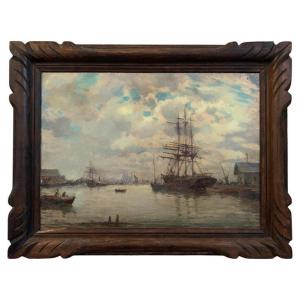 Oil On Canvas - Painting Of A Navy - 19th Century - France