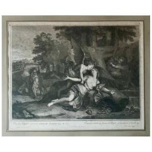 Antoine Coypel - Gravure "amor Et Psyché" De Jean Audran, XVIIIe Siècle - France