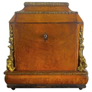 Jewelry Boxes - Wooden Box With Key, 19th Century Restoration Period, France