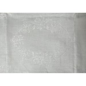 Service De Château - Grande Nappe Et 18 Serviettes En Lin Damassé- 1900 France