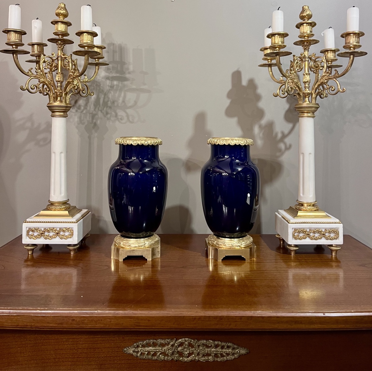 Paire De Vases En Porcelaine Bleue - XIXÈME Siècle -photo-7