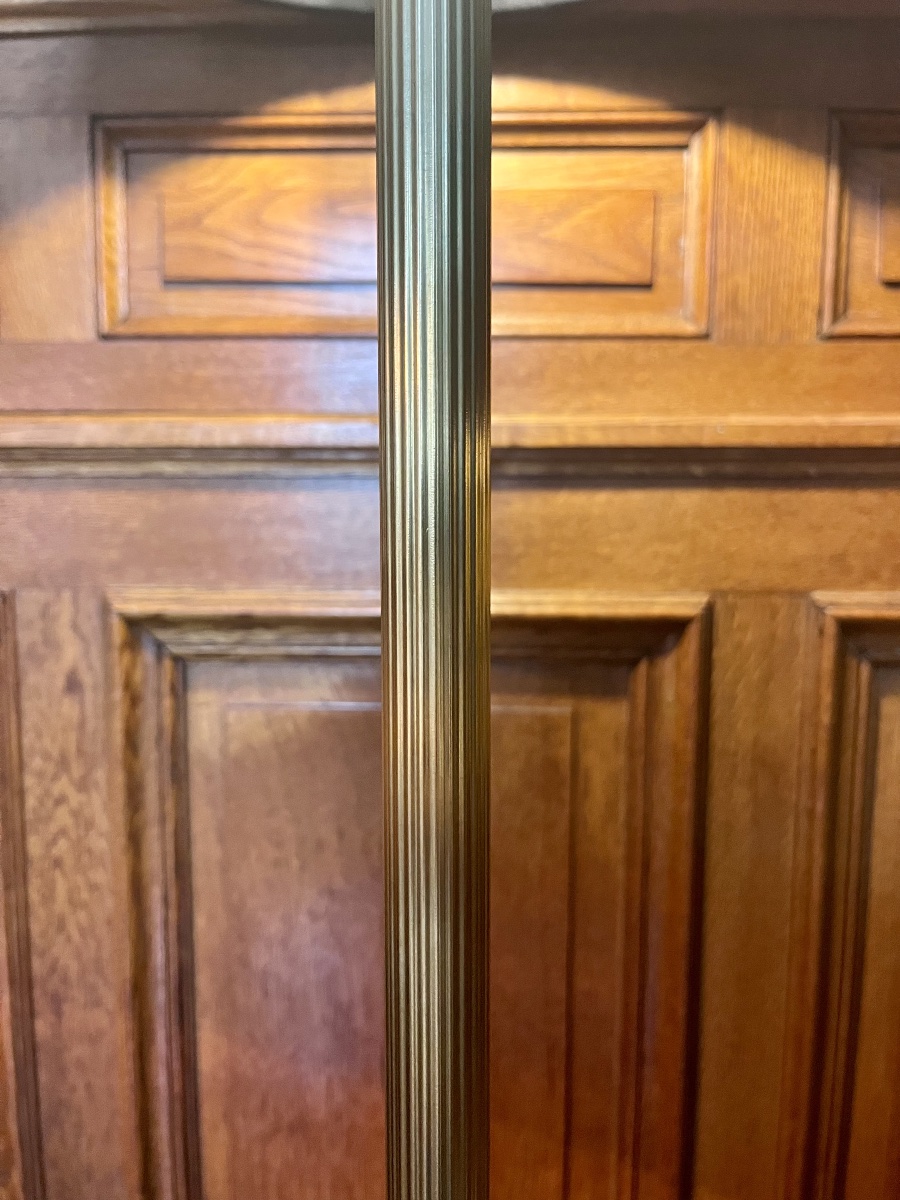 Gilded Brass Floor Lamp Or Reading Lamp - 20th Century -photo-1