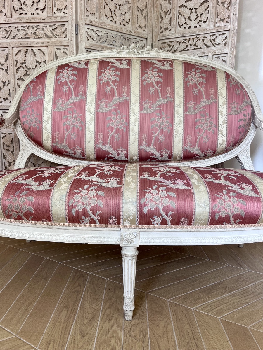 Banquette Style Louis XVI - Époque Napoléon III -photo-2