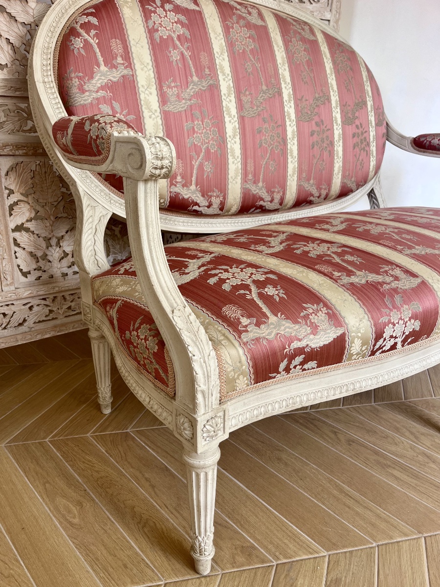 Banquette Style Louis XVI - Époque Napoléon III -photo-3