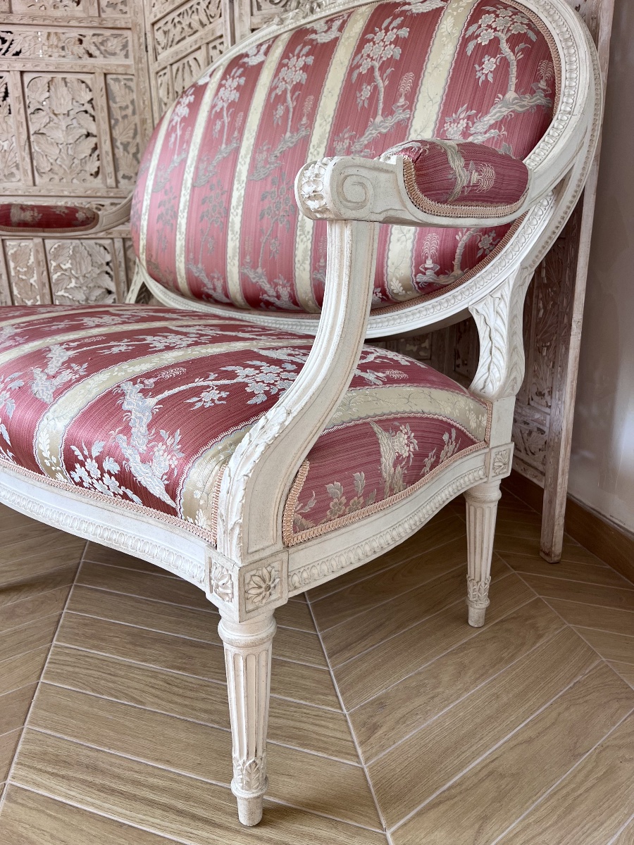 Banquette Style Louis XVI - Époque Napoléon III -photo-3