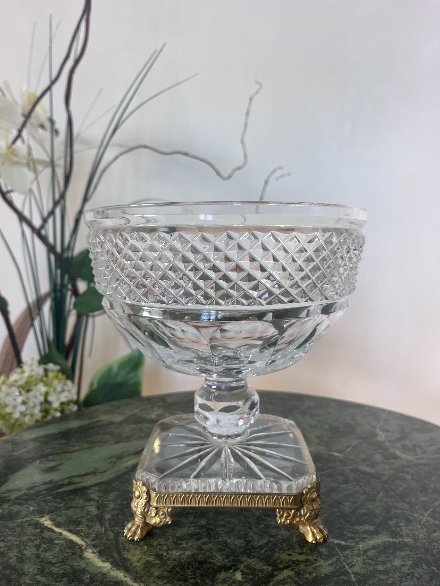 Drageoir En Cristal Taillé - Époque XIXème Siècle-photo-2