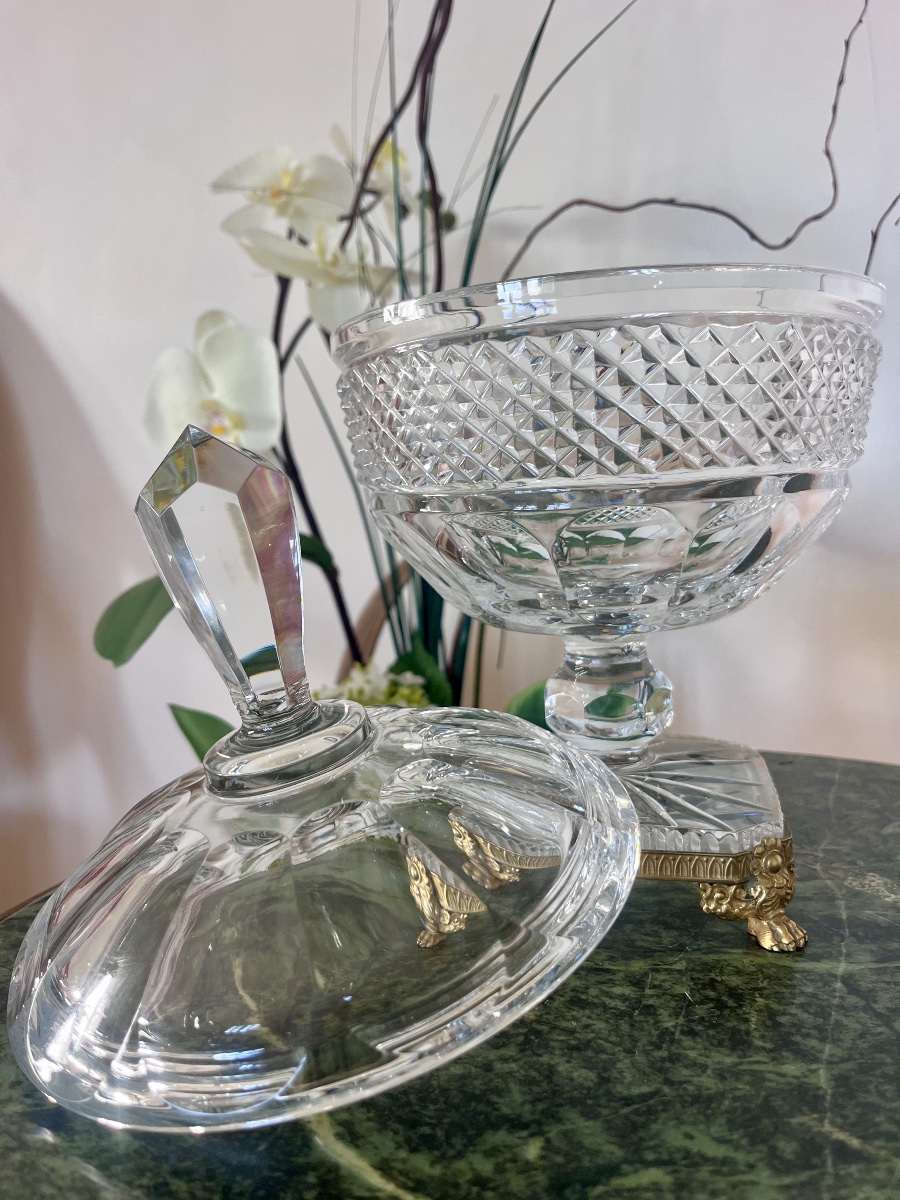 Drageoir En Cristal Taillé - Époque XIXème Siècle-photo-4