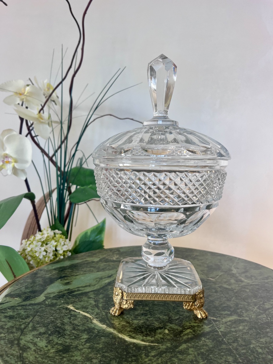 Drageoir En Cristal Taillé - Époque XIXème Siècle