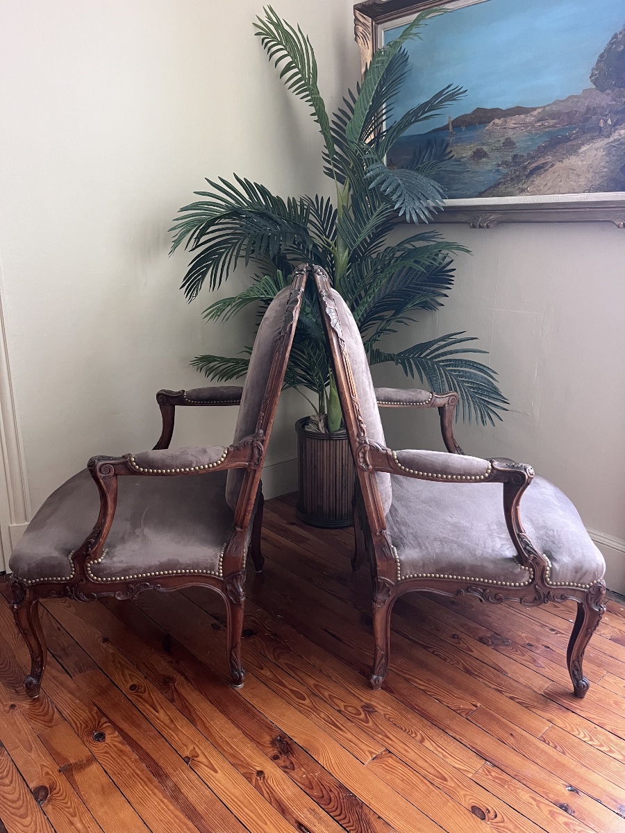 Pair Of Queen-style Armchairs - Louis XV -photo-2