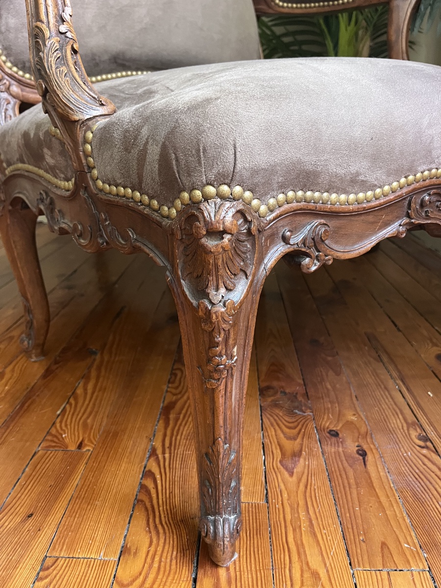 Pair Of Queen-style Armchairs - Louis XV -photo-2