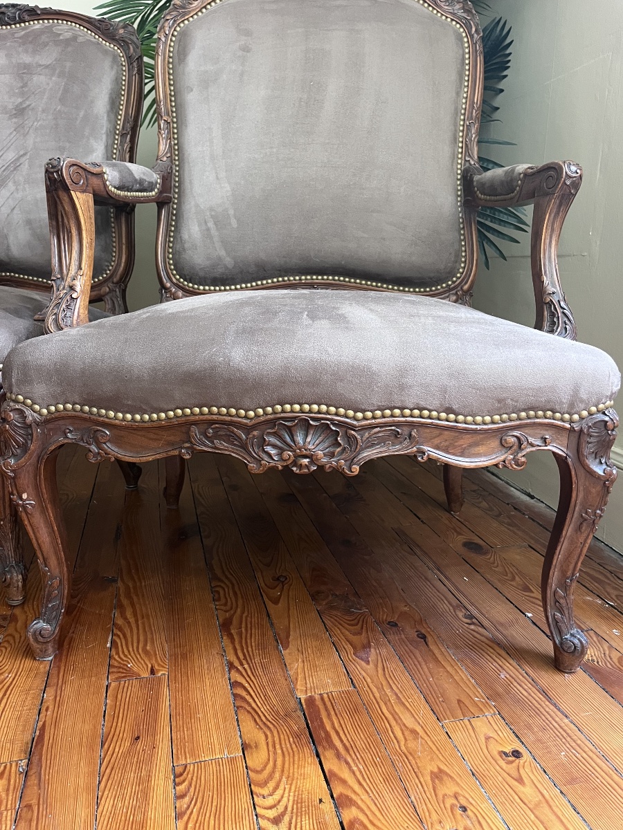 Pair Of Queen-style Armchairs - Louis XV -photo-3