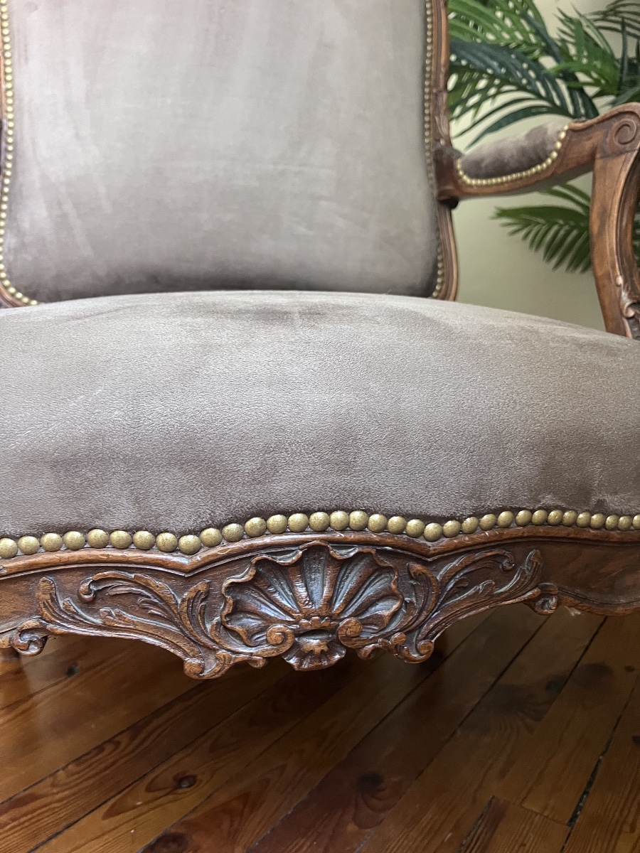 Pair Of Queen-style Armchairs - Louis XV -photo-4