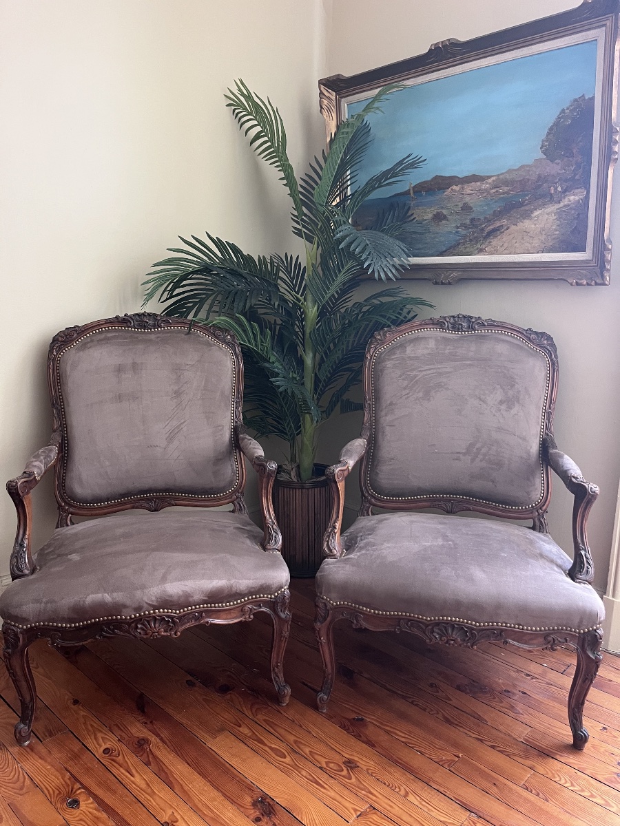 Pair Of Queen-style Armchairs - Louis XV 